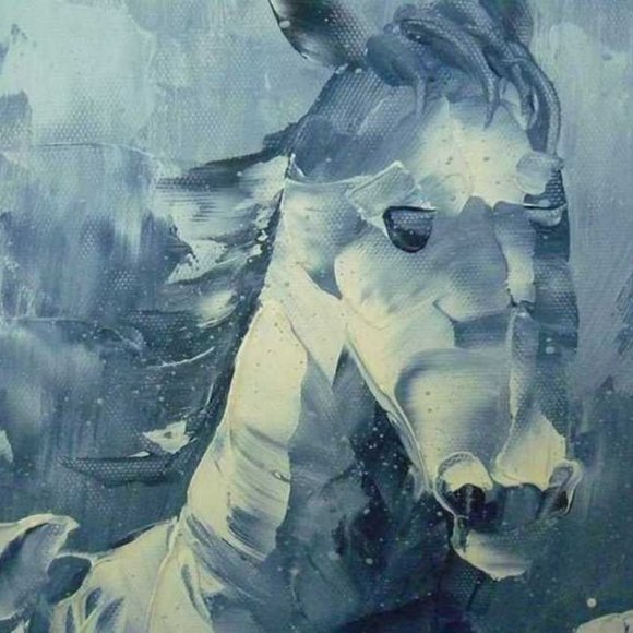 Abstract Horse Art Painting on Canvas created - Picture 4 of 5